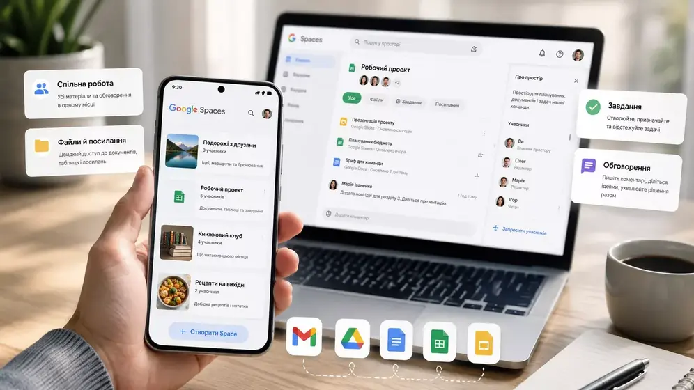 Google Spaces у Google Chat — як створити простір і користуватися функціями