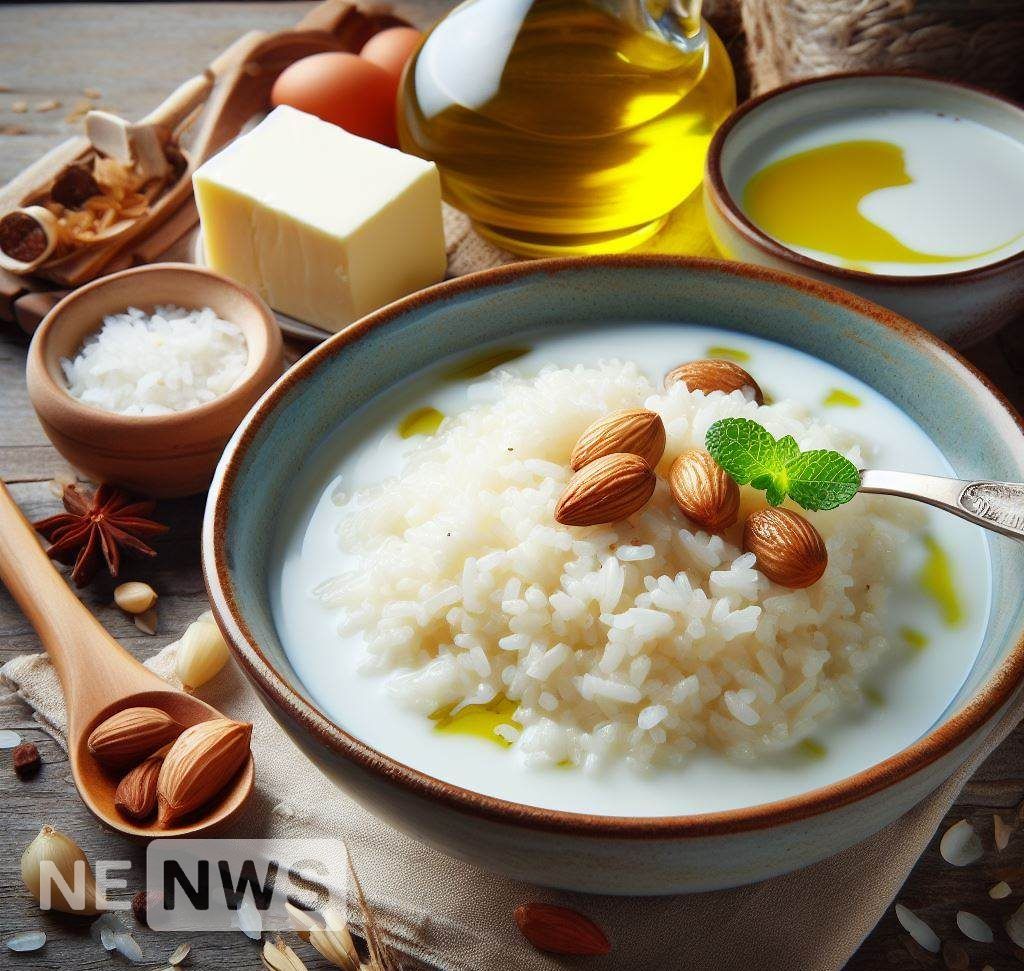 Rice with milk, butter or olive oil