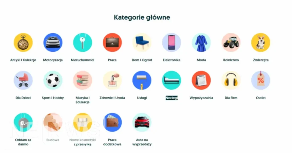 Użytkownikom OLX PL w Polsce dostępne są różne kategorie