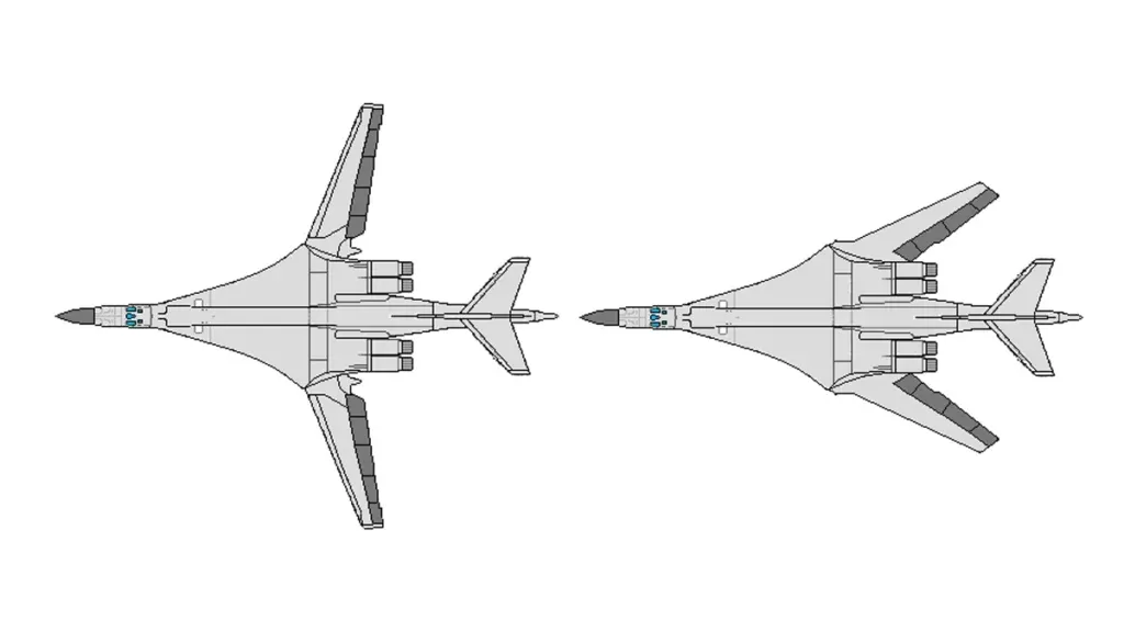 Змінна стріловидність крила забезпечує високу маневреність на малих швидкостях та кращу аеродинаміку на надзвукових. Це дозволяє літаку ефективно діяти в широкому діапазоні висот і швидкостей.