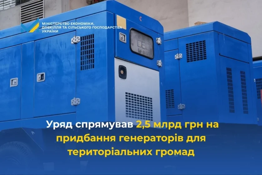 Понад 2,5 млрд грн на генератори: коли і кому дістанеться резервне обладнання?