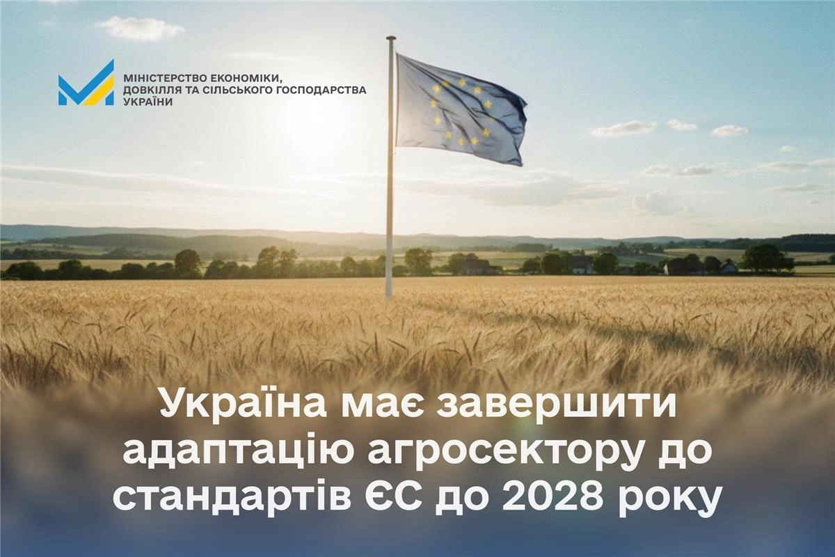 Прапор ЄС на фоні пшеничного поля, що символізує інтеграцію України в агросектор ЄС