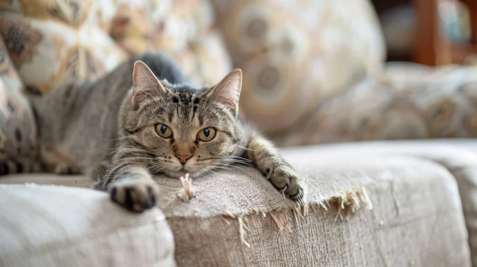 Чому кішка дряпає меблі і як це виправити